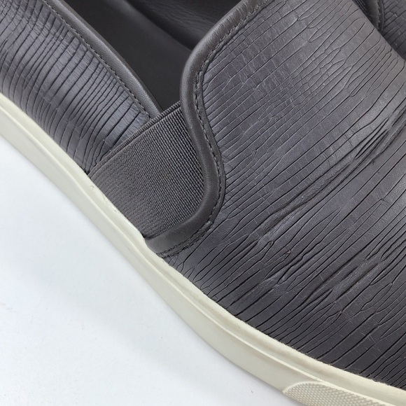 2/$30 VINCE Loafers Size 9 Gray Textured Leather Slip-On Casual Sneakers - Picture 9 of 15